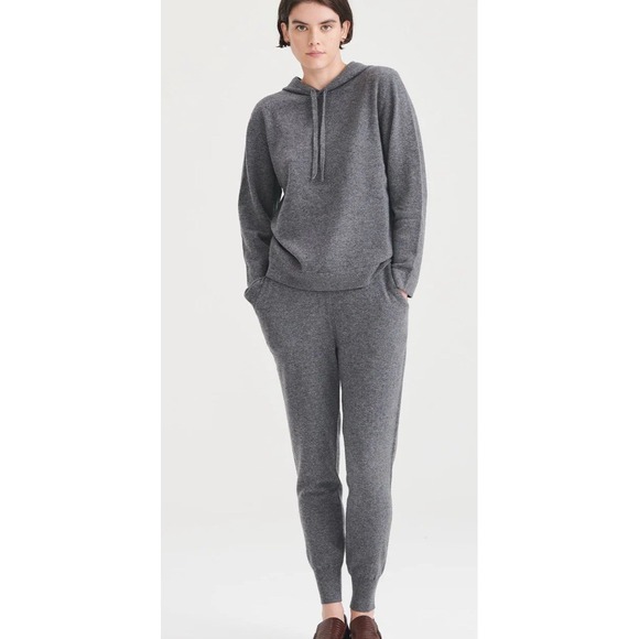 Naadam Womens Lounge Set Signature Cashmere Jogger & Hoodie Granite Gray Small - Picture 1 of 16